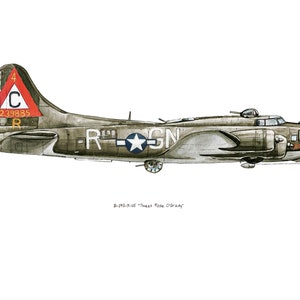 B-17 &quot;Sweet Rose O&#39;Grady&quot; Flying Fortress airplane watercolor print, 8&quot;x10&quot;