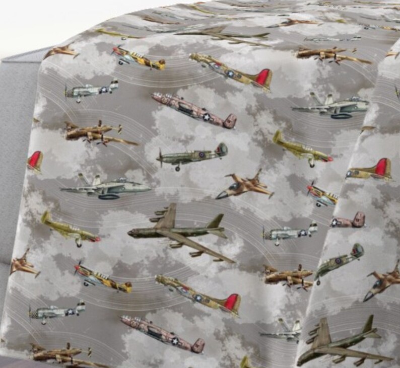 FABRIC Historic Military Airplanes Fabric for Quilting & Etsy