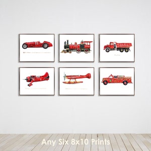 Collection of Six 8x10 vintage Transportation prints of your choice image 1