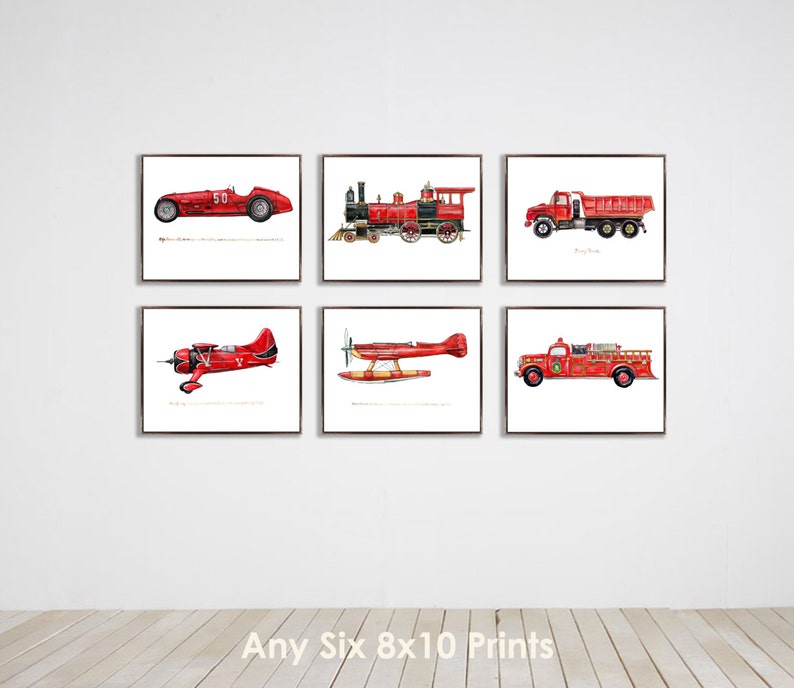 Collection of Six 8x10 vintage Transportation prints of your choice image 1