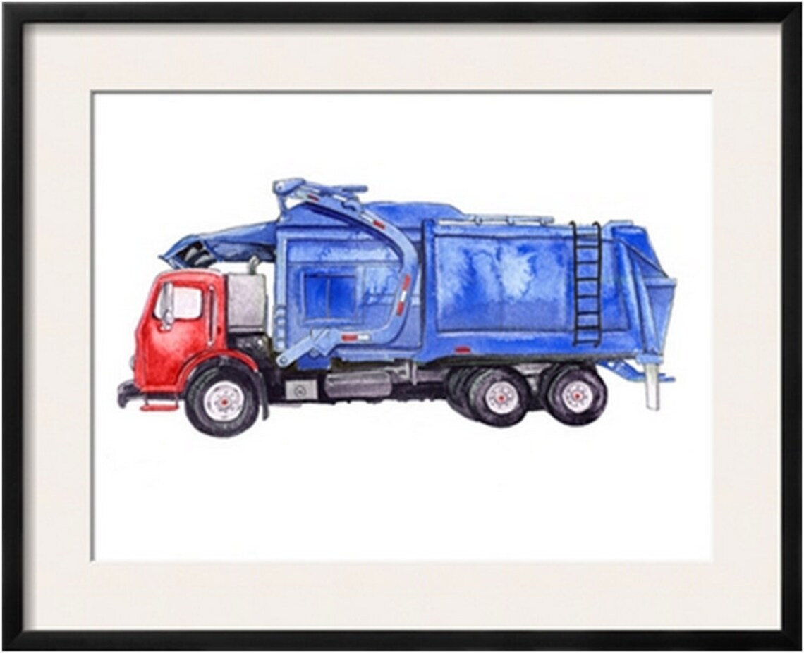 Set of Three Garbage Trucks 8x10 prints Etsy
