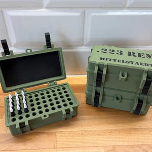 Munitions Patronen Wiederladen Ammo Box Kaliber .223 Remington für 50 Schuss personalisiert