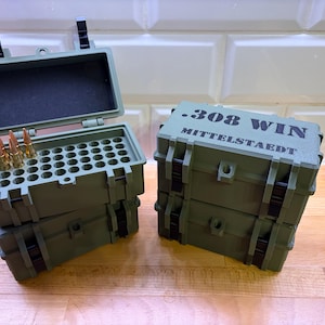 Munitions Patronen Wiederladen Ammo Box Kaliber 308 Winchester für 50 Schuss personalisiert