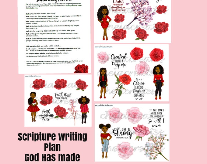 God has Made Us New ....Single Diva Scripture Writing Plan #2 DARK SKIN
