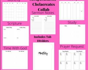 Faith Planner 1/2 letter Size Planner  Inserts....Faith