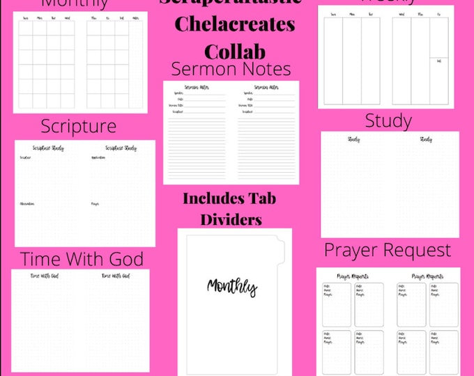 Faith Planner 1/2 letter Size Planner  Inserts....Faith