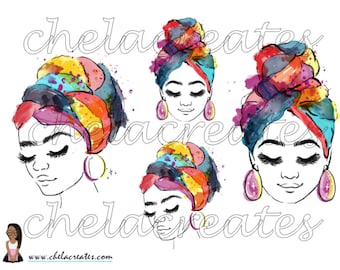 Colorful Headwrap Girl