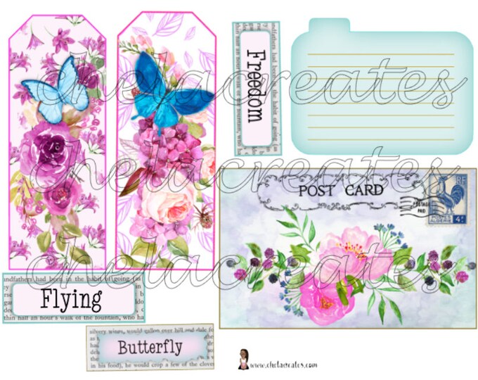 Butterfly Journal Tags and Cards