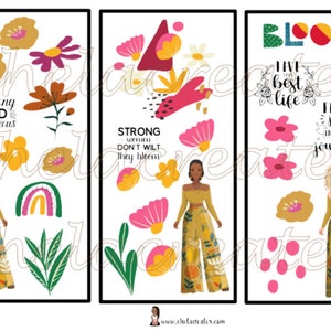 Girl Bloom Mini Abstract Sticker Sheets