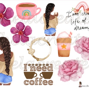 I need more coffee...Printable, Collage sheet, Sticker sheet