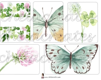 Butterfly and Flower Journaling Cards