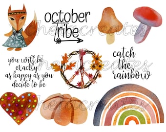 Fall Folk  Art ....Printable