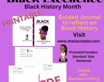 Black Excellence Printable PDF Journal