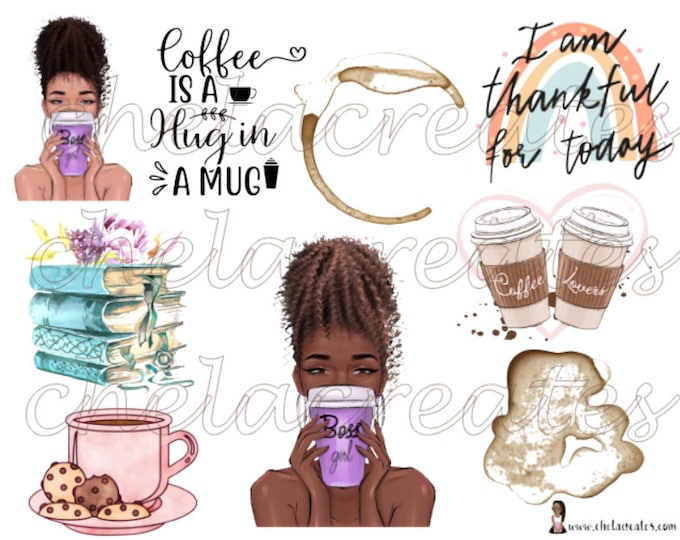 Coffee a Hug in a Mug ....Printable, collage sheet, sticker sheet