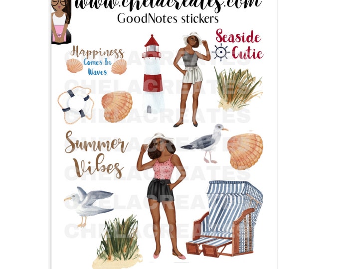 Seaside Diva ….Goodnotes Stickers