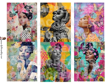 Art Collage Girls Sticker Sheet