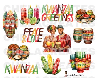Happy Kwanzaa Printable kit 7 pages includes pattern paper