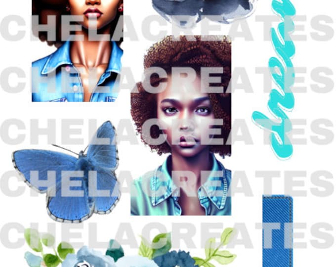 Denim Girls Collage PDF …Printable