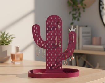 Kaktus Schmuck Halter für Frauen Geschenk für sie Ohrring Organizer Ständer Halskette Display Modernes Dekor für Mädchen