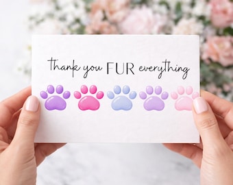 Printable Thank You Card | Dog and Cat Lovers | Thank You Card Downloadable