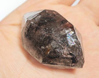 未加工の両端結晶石英｜炭素含有結晶｜中国貴州省産｜一点もののミニチュア標本