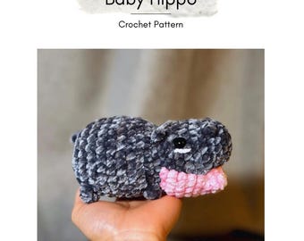 Moo Deng - Patrón PDF de Hipopótamo Bebé a Crochet / Hipopótamo Amigurumi