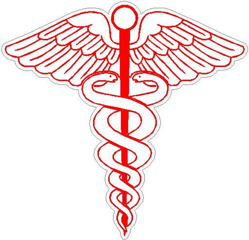 6 Caduceus Snake medical symbol Vinyl decal sticker or Etsy