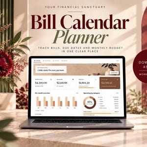 Digital Bill Calendar Planner App, Bill Tracker, Monthly Budget Planner, Payment Organizer, Offline Finance Planner