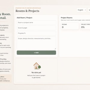 Home Renovation Planner App | Digital Remodel Planner | Budget, Expenses, Rooms, Tasks, Before & After, Materials Tracker image 4