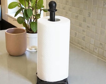 Portarrollos de papel de hierro fundido: decoración rústica independiente para cocina