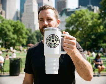 Insulated Travel Mug, 40oz World Cup '94 Kid Ready for '26 Soccer Fan Tumbler, Retro Football Enthusiast Gift, Father's Day Gift