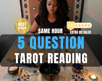 Same Hour 5 Question Tarot Reading : Love, Career Life Insight, Personalized Guidance, Detailed Answers Quick Answers