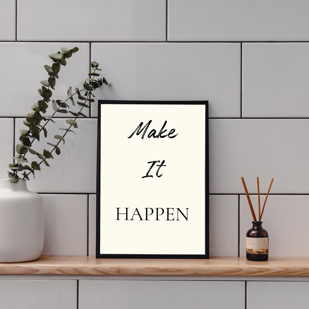 Motivational Wall Art Set of 3 | Success Prints | Cream Minimalist ...