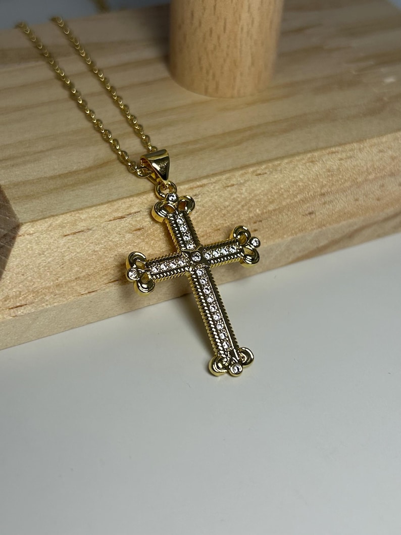 Xp Gold Chain Elegant 18K Gold XP Cross Crucifix Necklace – CZ Detail – 45cm + 5cm ...
