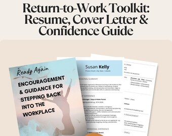 Return to Work Resume Template & Cover Letter | Career Reentry Guide (Digital Download)| ATS Compatible