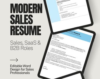 ATS-Friendly Sales Resume Template – Editable Word Cover Letter