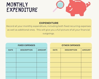 Monthly Expense Tracker | Printable Budget Sheet (A4 PDF)