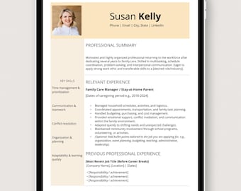 Plantilla de CV compatible con ATS - CV para reiniciar la carrera profesional (Word/PDF)