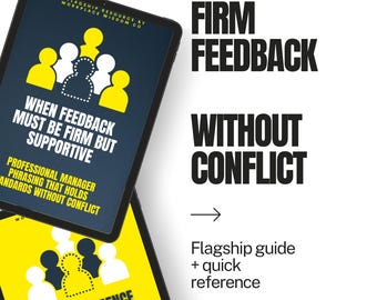 Firm but Supportive Feedback Bundle for Managers | Professional Manager Phrasing + Quick Reference Sheet | Leadership Communication Toolkit