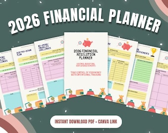 2026 Financial Planner | Budget & Debt Tracker (Printable PDF + Canva)