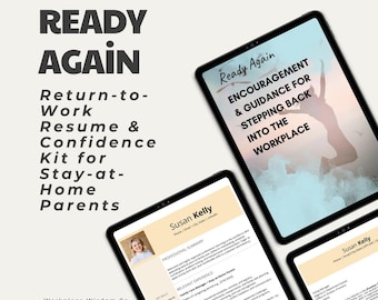 Mom Career Restart Kit | Return-to-Work Resume, Cover Letter & Guidebook | Editable Job Templates | ATS Optimised