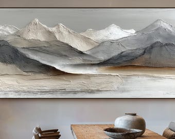 アンティークの大型フランス油絵、金色の額縁、牛のいる森の秋の風景