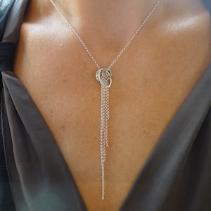 Amrita Necklace ~Oval~with silver Fringe