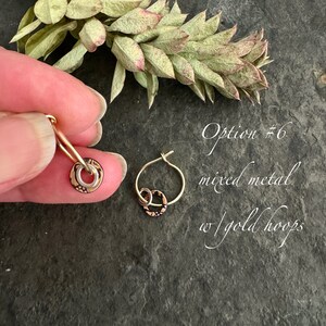 Men’s Hoop Earring ~ Silver Ear Hoop ~ Mixed Metal Mens Earring