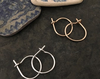 Replacement Sleeper Hoops ~ handmade sterling silver or 14k gold fill ~ secure ~ light ~ comfortable ~ leave in ~ kids first hoop