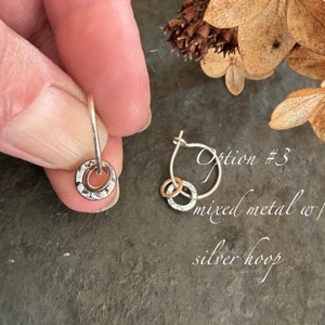 Men’s Hoop Earring ~ Silver Ear Hoop ~ Mixed Metal Mens Earring