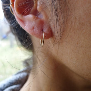Replacement Sleeper Hoop ~ handmade sterling silver or 14k gold fill ~ secure ~ light ~ comfortable ~ leave in ~ good for newly pierced ears