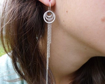 Amrita Earrings ~ Med ~ with Sterling Silver Fringe