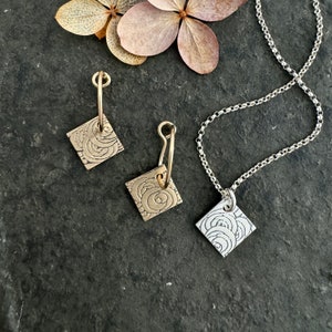 Paper Rose ~ Roma ~ paper rose earrings ~ paper rose necklace ~ silver rose earrings ~ gold rose earrings ~ stamped rose charm