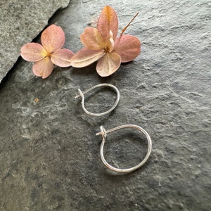 Handmade Hoops ~ sterling silver or 14k gold fill ~ secure  ~ light ~ comfortable ~ everyday leave in hoop ~ freshly pierced ears